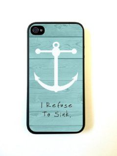 iPhone 4 Case Silicone Case Protective iPhone 4/4s Case Beach Wood Anchor I Refuse To Sink Cell Phones & Accessories