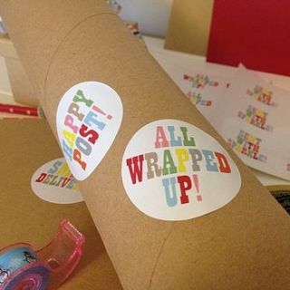 'happy post' post and parcel stickers to make you smile by halfpinthome