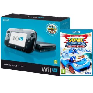 Wii U Console 32GB Nintendo Land Premium Bundle   Black (Includes Sonic and Sega All Star Racing)      Games Consoles