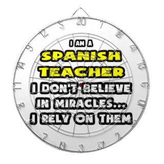 Miracles and Spanish TeachersFunny Dartboard With Darts