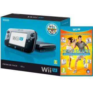 Wii U Console 32GB Nintendo Land Premium Bundle   Black (Includes Your Shape Fitness Evolved 2013)      Games Consoles