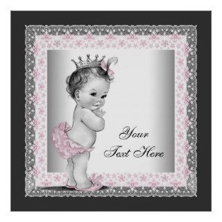 Pink Vintage Baby Girl Princess Poster