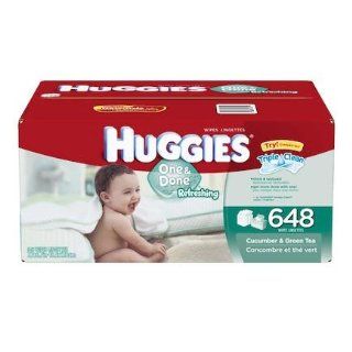 Huggies One and Done Refreshing Baby Wipes Refill, Cucumber and Green Tea, 648 Count (Packaging may vary) Health & Personal Care