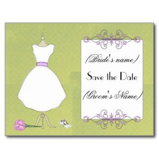 Save the Date Chic Bridal Dress Postcard