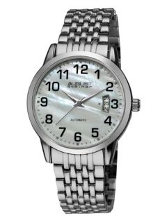 Mens White Mother Of Pearl Watch by August Steiner