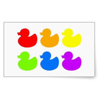 Rainbow Rubber Ducks Rectangle Sticker