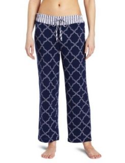 Nautica Sleepwear Women's Geo Print Knit Ankle Pant, Navy, X Small