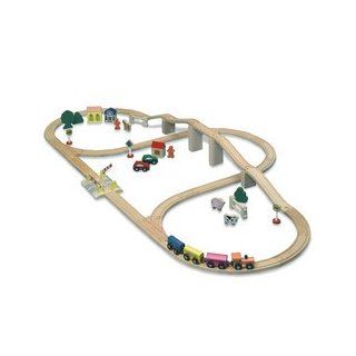 Yukon Express 60 Piece Wooden Train Set Toys & Games