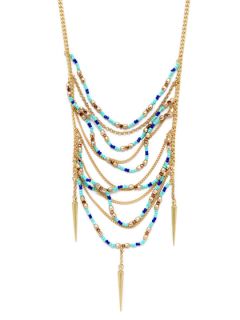 Acrylic Bead & Cone Drop Bib Necklace by Cara Couture Jewelry