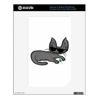 Cool Cat Curled Up With Hi Mouse Toy NOOK Color Decal