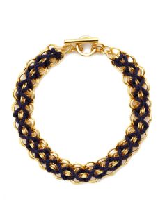 Riviera Gold Chain & Blue Cord Necklace by Ben Amun