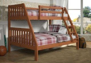 Bunk Bed Twin over Full Mission Style  Cinnamon Finish  Includes Drawers Home & Kitchen