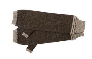 alpaca fingerless gloves stone/brown/ by humm alpaca knitwear