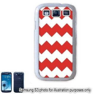 Red Chevrons Pattern Samsung Galaxy S3 i9300 Case Cover Skin White Cell Phones & Accessories