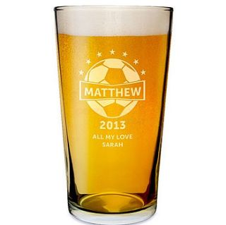 personalised etched beer glass by the letteroom