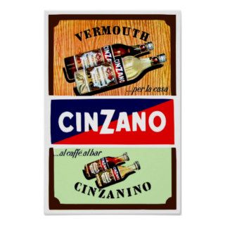 Cinzano Vermouth ~ Vintage Bar Decor Print