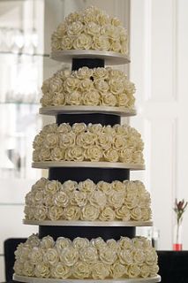 mille fleur five tier wedding cake by delovely cakes