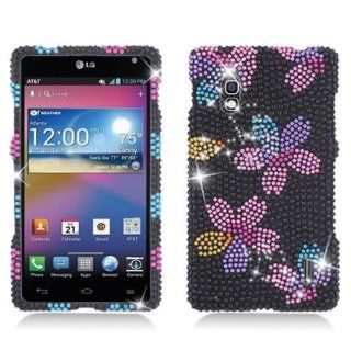 Aimo LGE970PCLDI651 Dazzling Diamond Bling Case for LG Optimus G E970   Retail Packaging   Sakura Flowers Cell Phones & Accessories