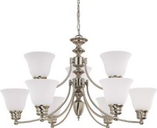 Nuvo 60/3256 2 Tier 9 Light Empire Chandelier with Frosted Glass    