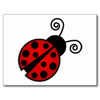 Cute Ladybug   Red and Black Postcard