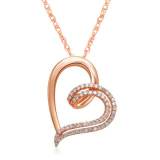 tilted looping heart pendant in 10k rose gold $ 359 00 add to bag