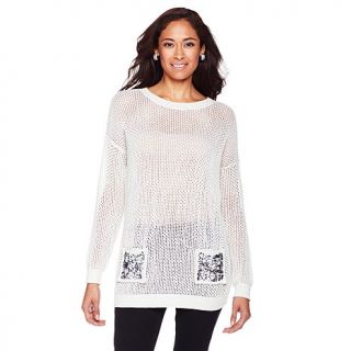 Joan Boyce Sweater with Sequin Pockets