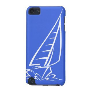 Royal Blue and White Sailing; Sail Boat iPod Touch 5G Cover
