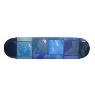 Blue Bathroom Tiles Design Skate Board Deck