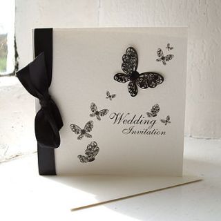 flutterby wedding invitation by chandler invitations