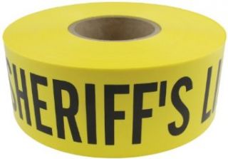 Presco B31022Y14 658 1000' Length x 3" Width x 2.5 mil Thick, Polyethylene, Yellow with Black Ink Barricade Tape, Legend "Sheriffs Line Do Not Cross" (Pack of 8) Safety Tape