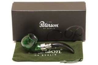 Peterson Spigot Green Spray 03 Smooth Tobacco Pipe Fishtail 