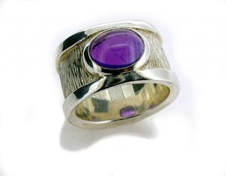 sterling silver amethyst drum ring by will bishop jewellery design