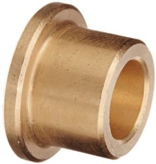 Bunting Bearings CFM008012010 Sleeve (Flanged) Bearings, Cast Bronze C93200 (SAE 660), 08mm Bore x 12mm OD x 10mm Length   16mm Flange OD x 2mm Flange Thk (Pack of 5) Flanged Sleeve Bearings