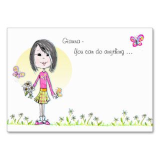 Butterflies n' Daisies front&back Lunchbox note Business Cards