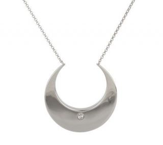 Mary Margrill Sterling Goddess Crescent Moon 17 3/4Necklace —