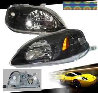 99 00 Honda Civic Lx/dx/ex/si Jdm Headlights Euro Black Automotive