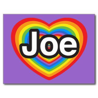 I love Joe. I love you Joe. Heart Postcard