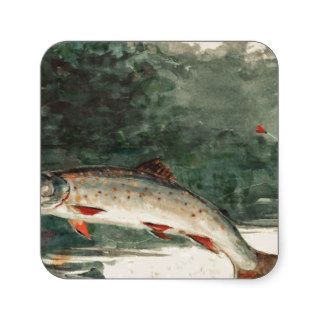 Leaping Trout Homer Square Sticker