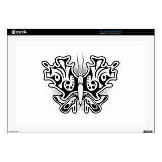 Butterfly Tattoo Black and White Skins For 17" Laptops