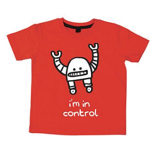 'i'm in control' child's t shirt by banana lane designs