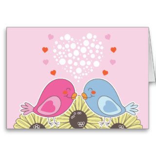 Two Birds in Love Greeting Cards