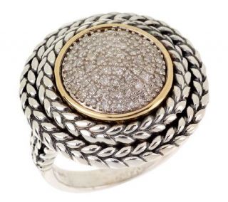 Town & Country 3/10 ct tw Pave Diamond Rope Ring Sterling/14K —