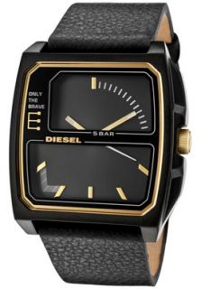 Diesel DZ1431  Watches,Mens Charcoal Dial Black Textured Leather, Casual Diesel Quartz Watches