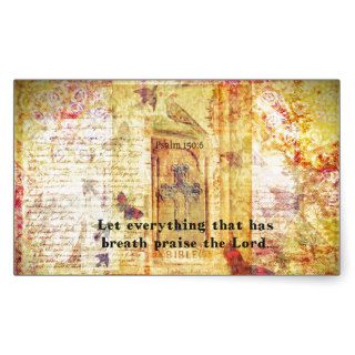 Psalm 1506 Let everything that has breath praise Rectangular Stickers