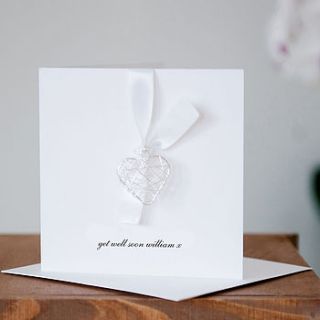 personalised get well soon wire heart card by twenty seven