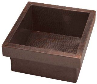 Belle Foret BFC7BARWC Square Copper Bar Sink with 2 1/2 Inch Reveal Rim, Weathered Copper    