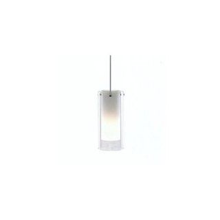 Alico Lighting FRPC670 90 16M Tubolaire 1LT Ali Jack 12V Mini Pendant, Matte Satin Nickel Finish with White Opal Inner Glass and Clear Outer Glass   Ceiling Pendant Fixtures  