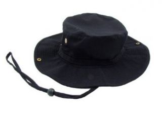 Simplicity Black Bush Hat   Trekkers Cotton Drawstring Hat, Black Sun Hats