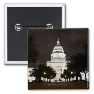 State Capitol of Austin, Texas at Night Pinback Buttons