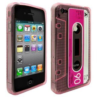Cbus Wireless Light Pink Flex Gel Cassette Tape Case / Skin / Cover for Apple iPhone 4s / 4 4G Cell Phones & Accessories